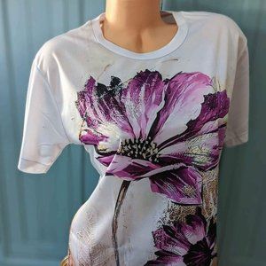 Women's Bold Floral T-Shirt Top Large